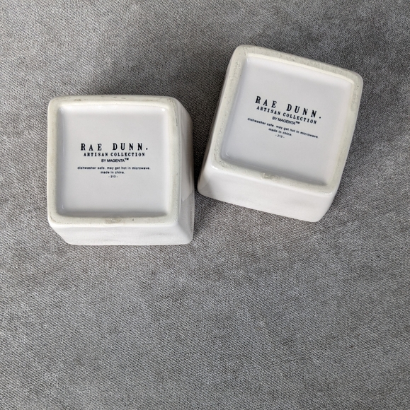 RAE DUNN Artisan Collection By Magenta Savor Enjoy 3" Square Dipping Bowls White - Picture 4 of 9